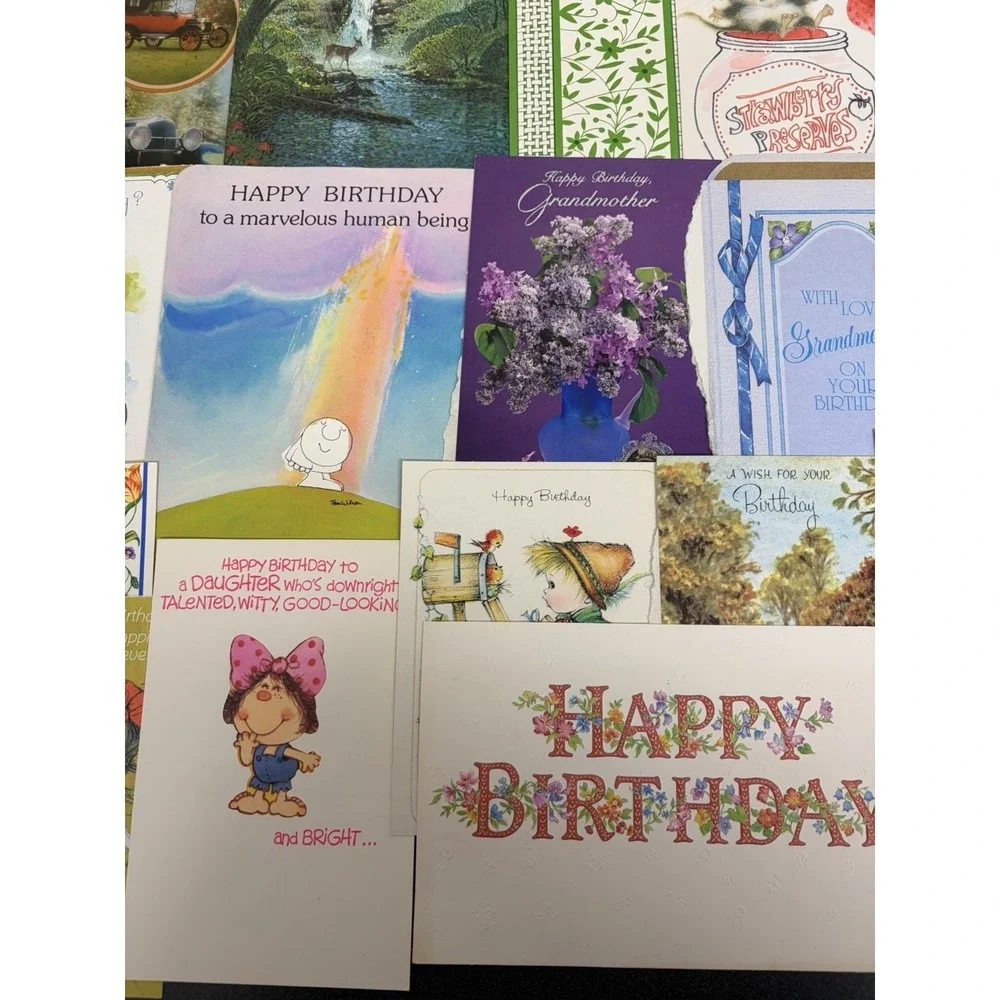 Vintage Birthday Cards Some Fronts ONLY Scrapbooking Crafts Decoupage Lot of 50+
